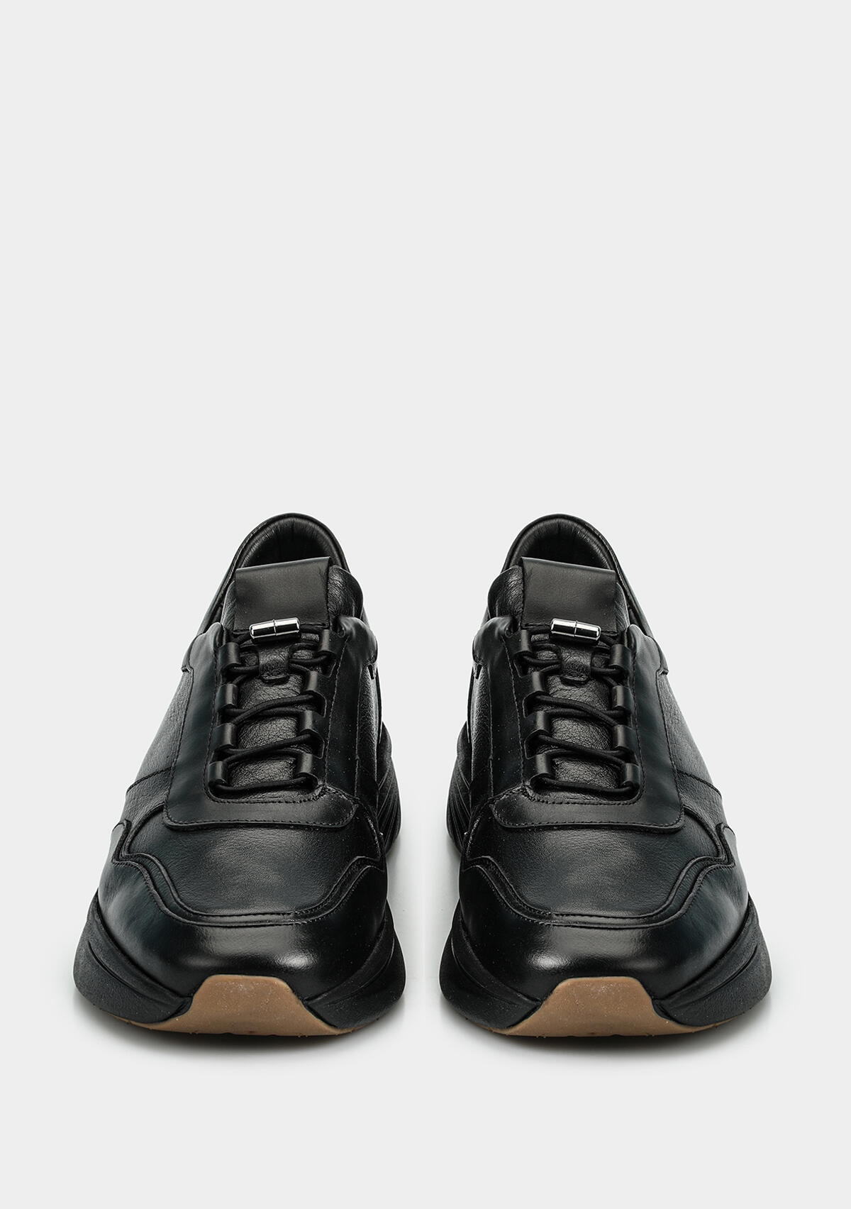 Siyah Deri Erkek Sneaker