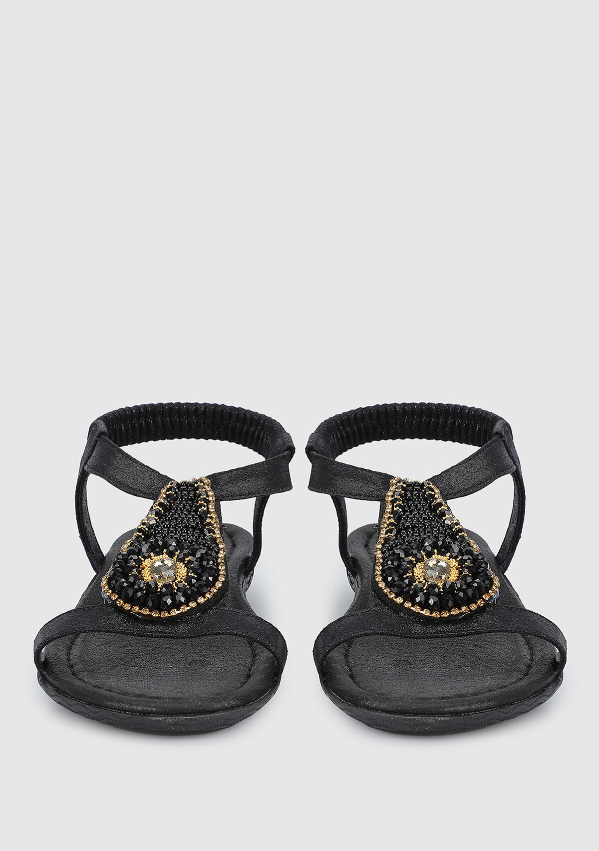 Siyah Kadın Düz Sandalet