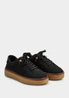 Siyah Deri Kadın Sneaker