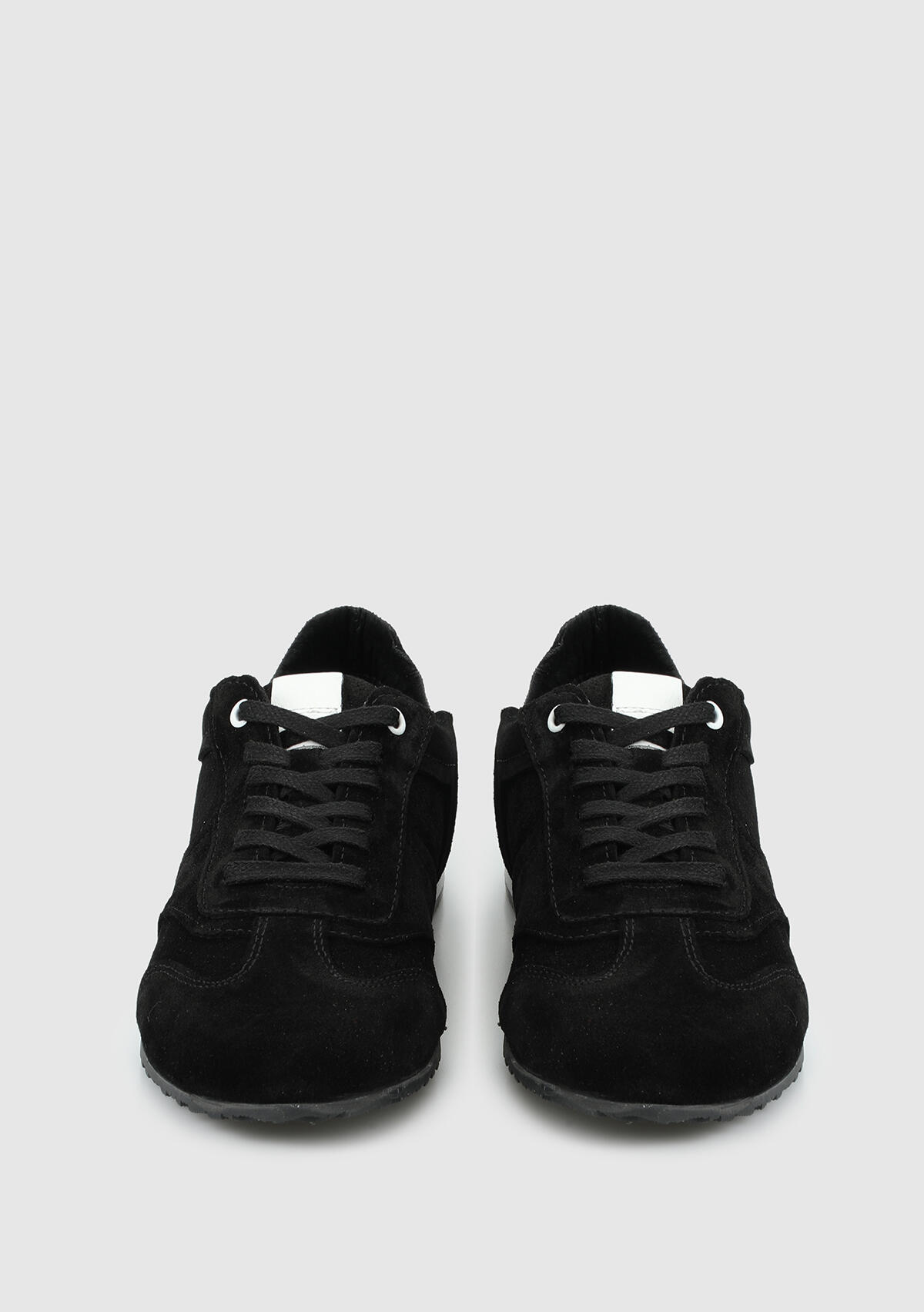 Siyah Deri Kadın Sneaker