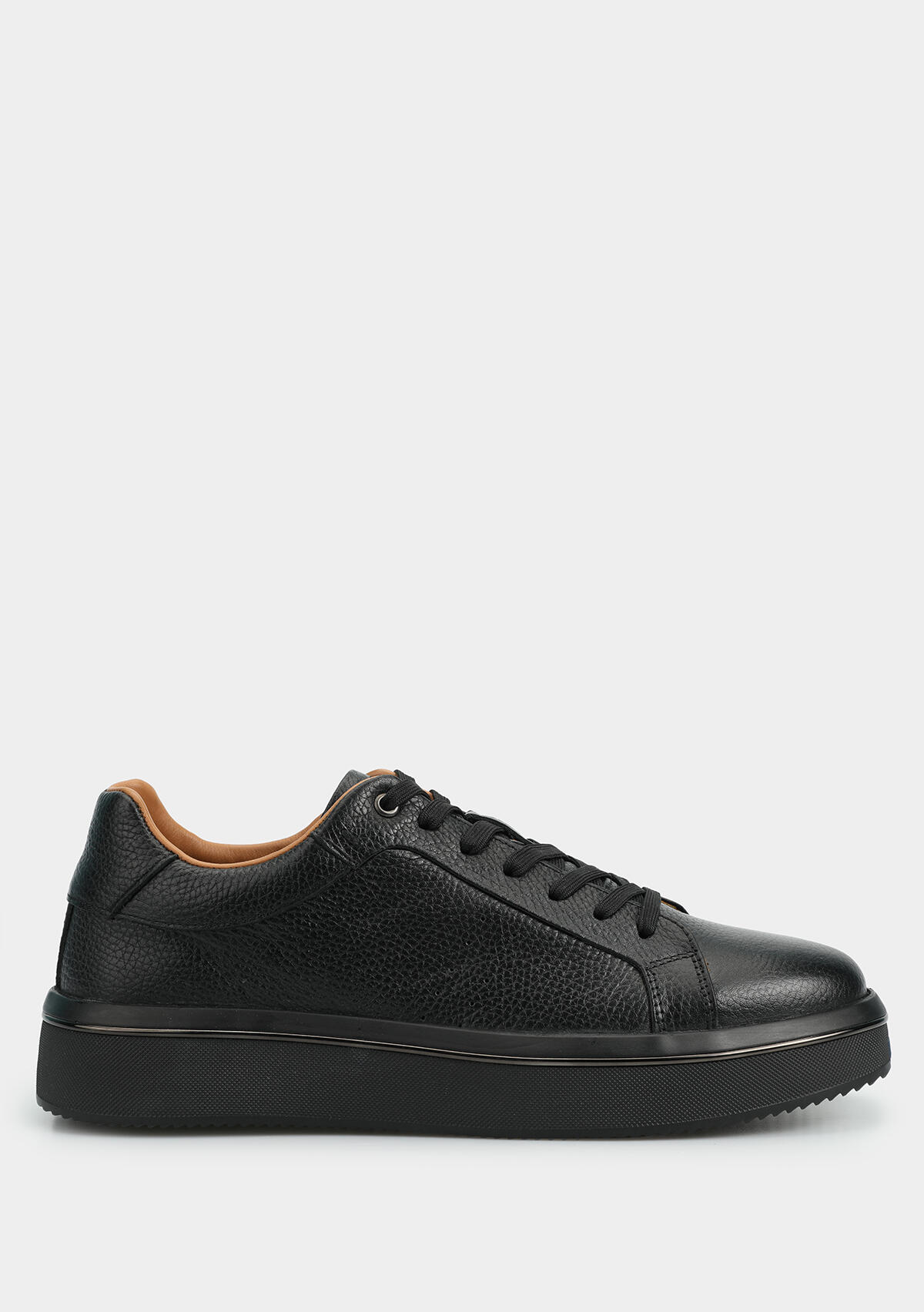 Siyah Deri Erkek Sneaker