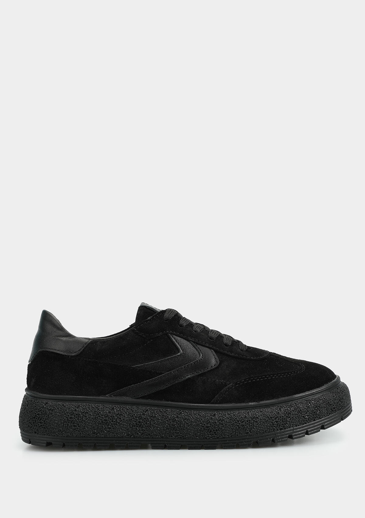 Siyah Deri Kadın Sneaker