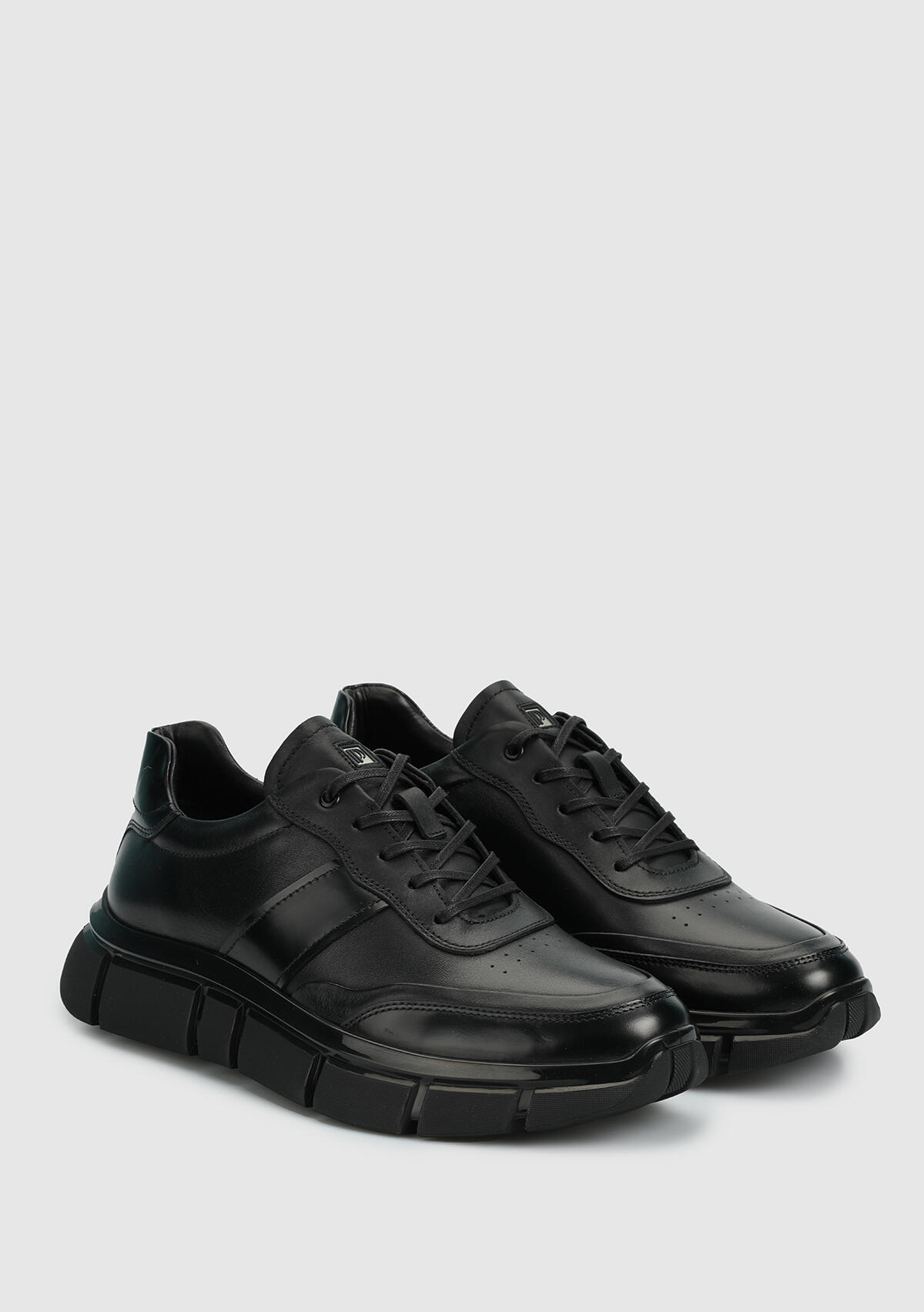 Siyah Deri Erkek Sneaker