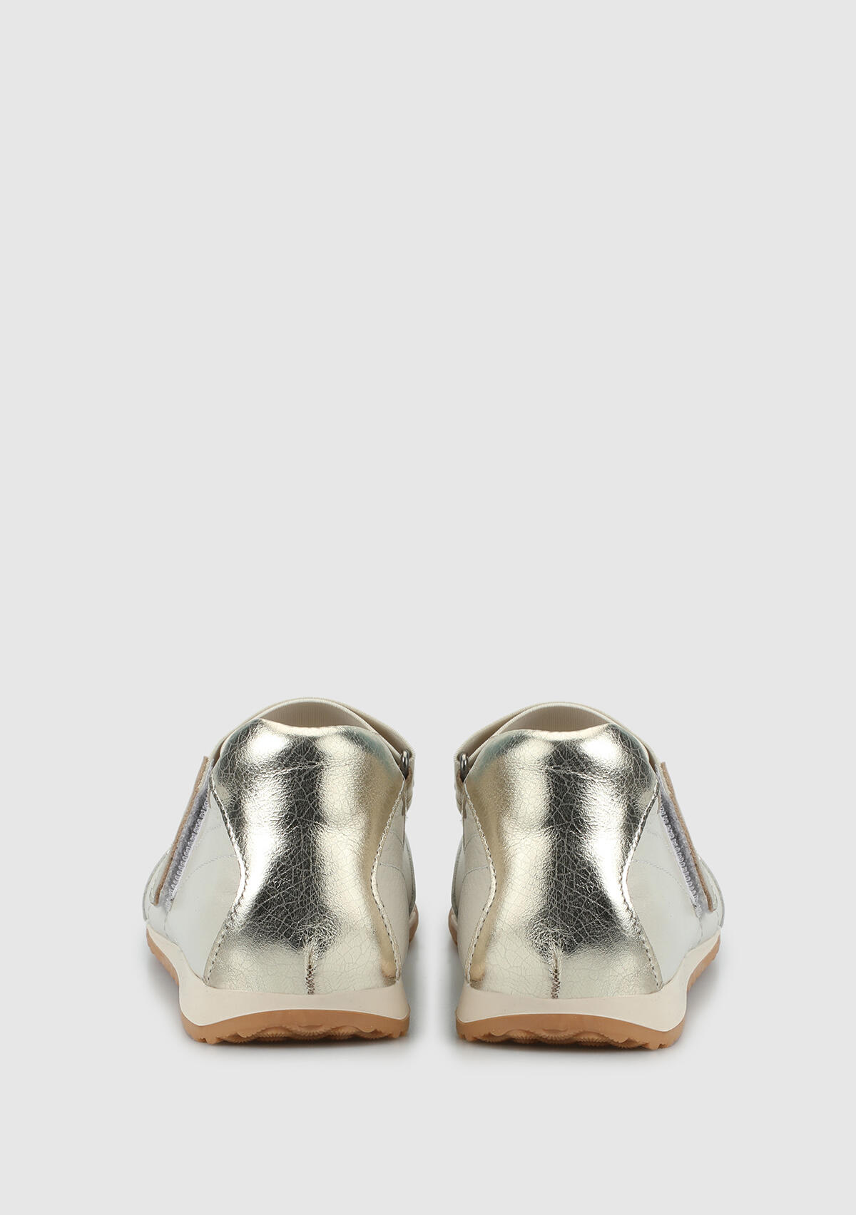 Ekru Deri Kadın Sneaker