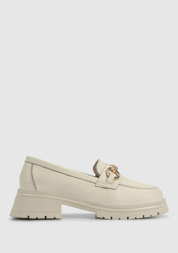 Bej Deri Kadın Ayakkabı