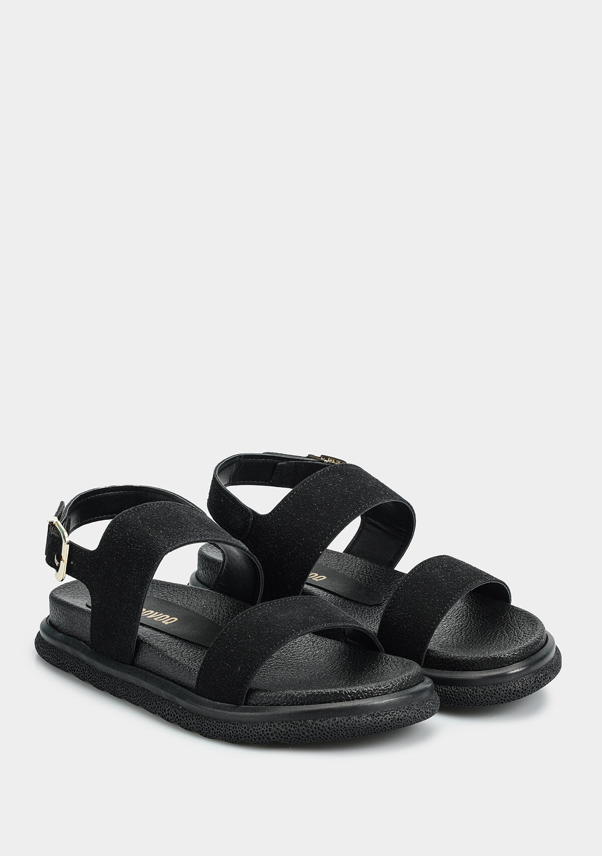 Siyah Kadın Düz Sandalet