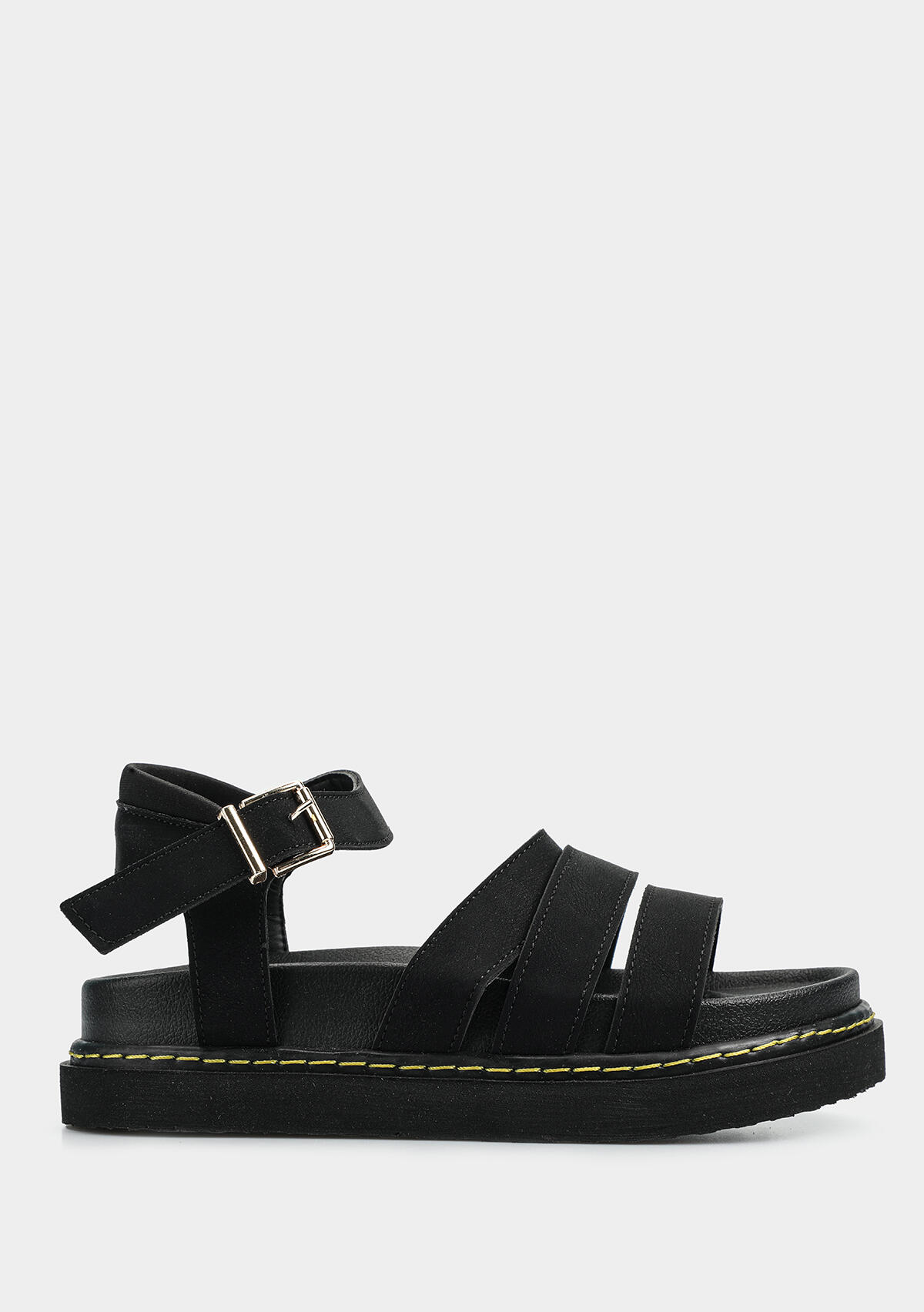 Siyah Kadın Düz Sandalet