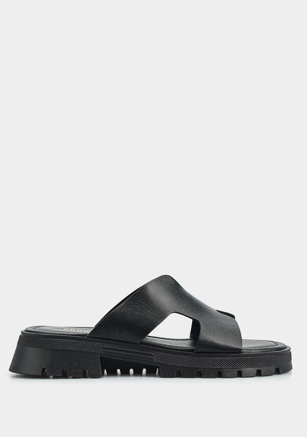 Siyah Deri Kadın Terlik