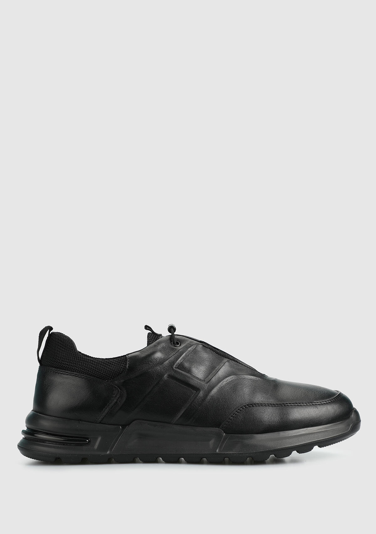Siyah Deri Erkek Sneaker
