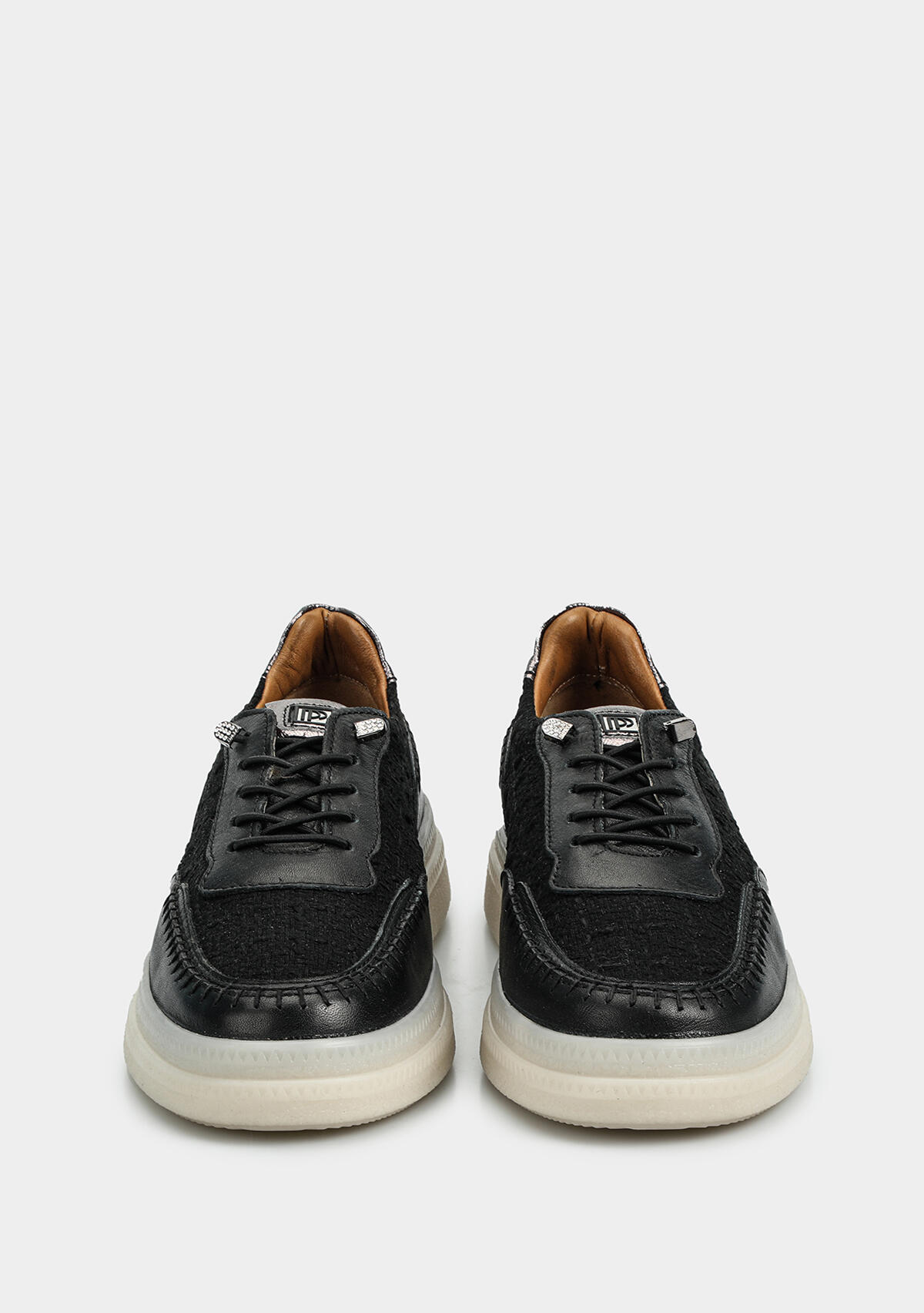 Siyah Deri Kadın Sneaker