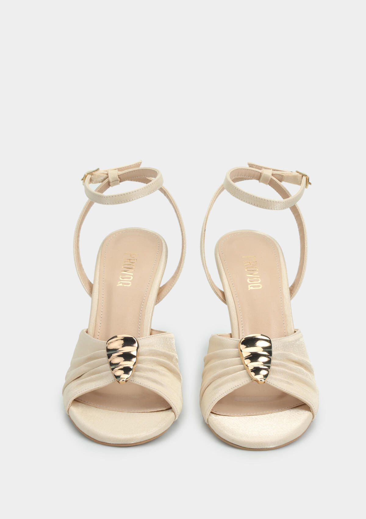 Bej Kadın Topuklu Sandalet