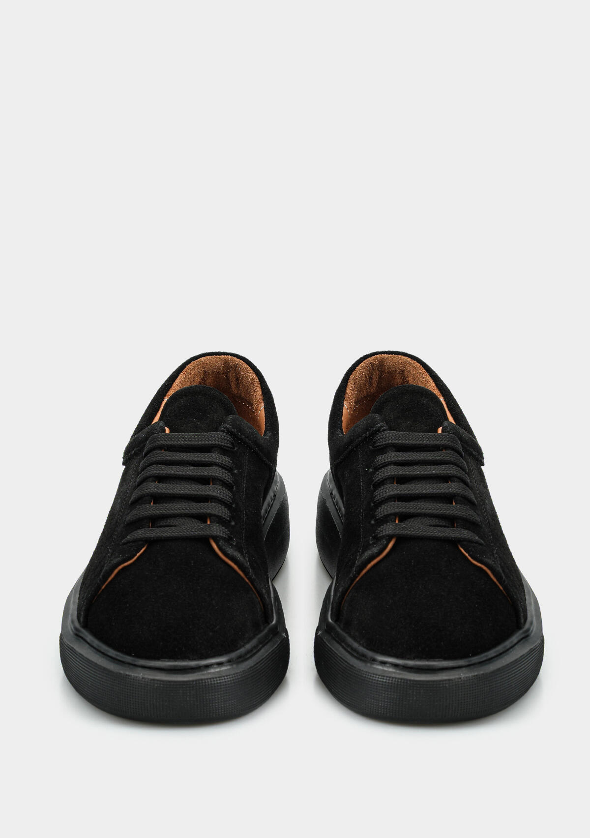 Siyah Deri Kadın Sneaker