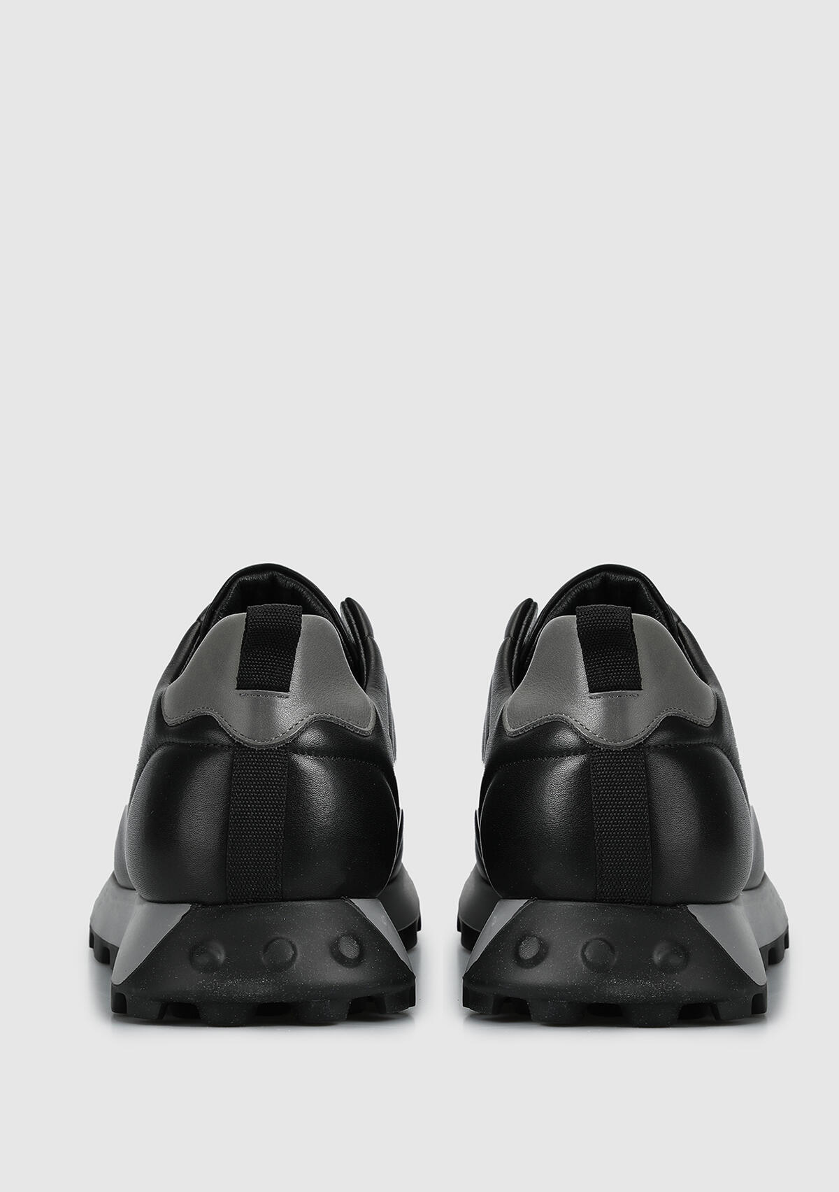 Siyah Deri Erkek Sneaker