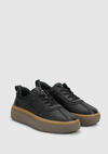 Siyah Deri Kadın Sneaker