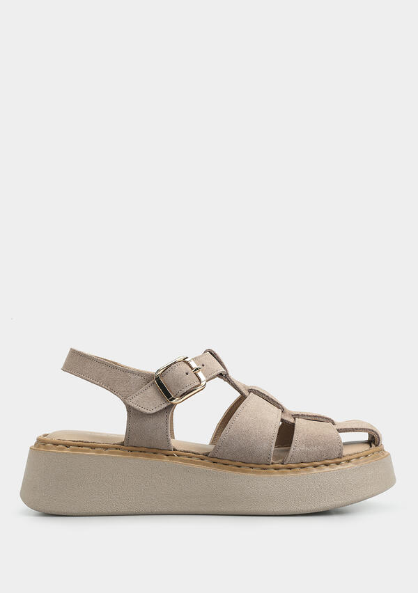 Kum Deri Kadın Düz Sandalet