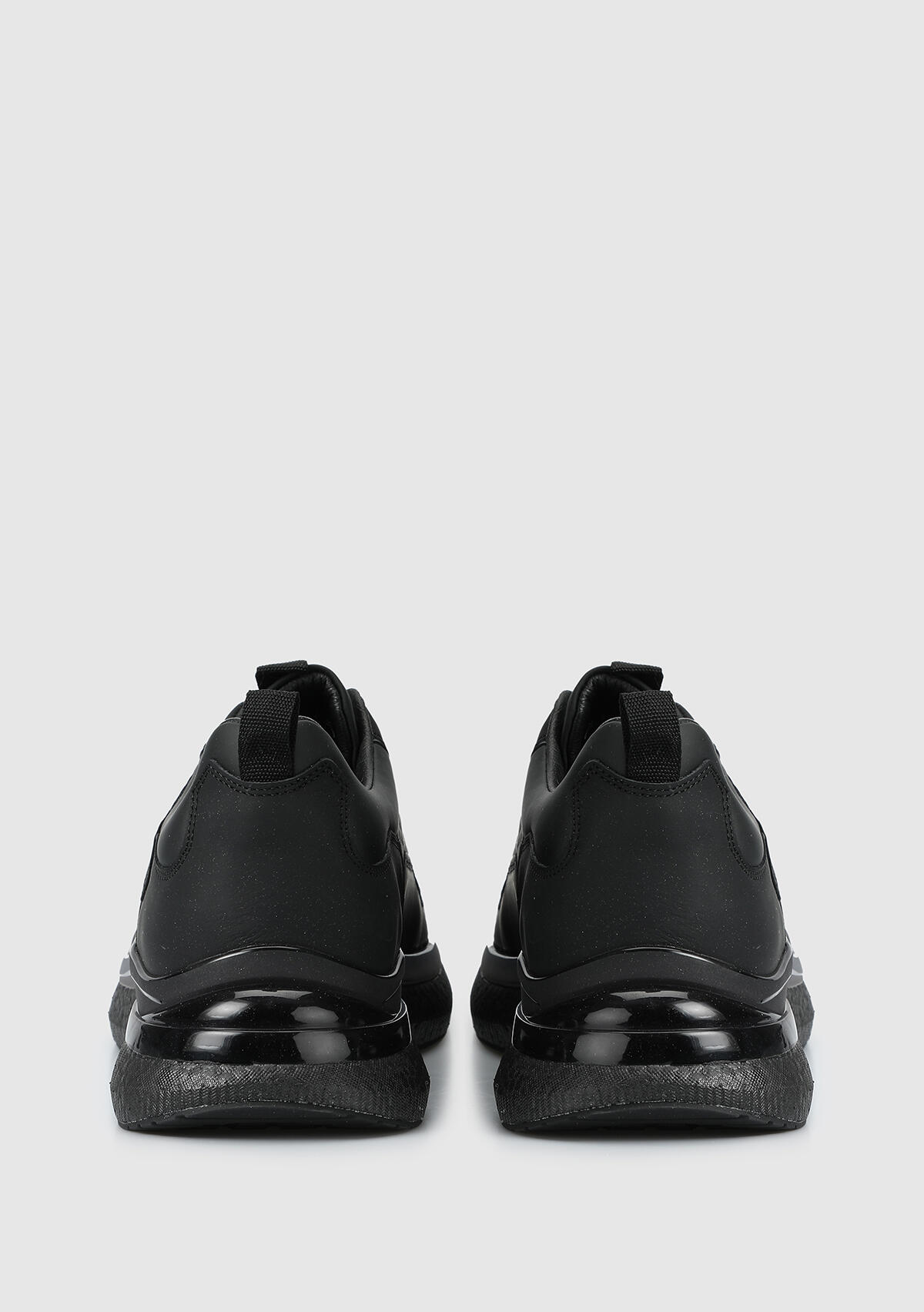 Siyah Deri Erkek Sneaker