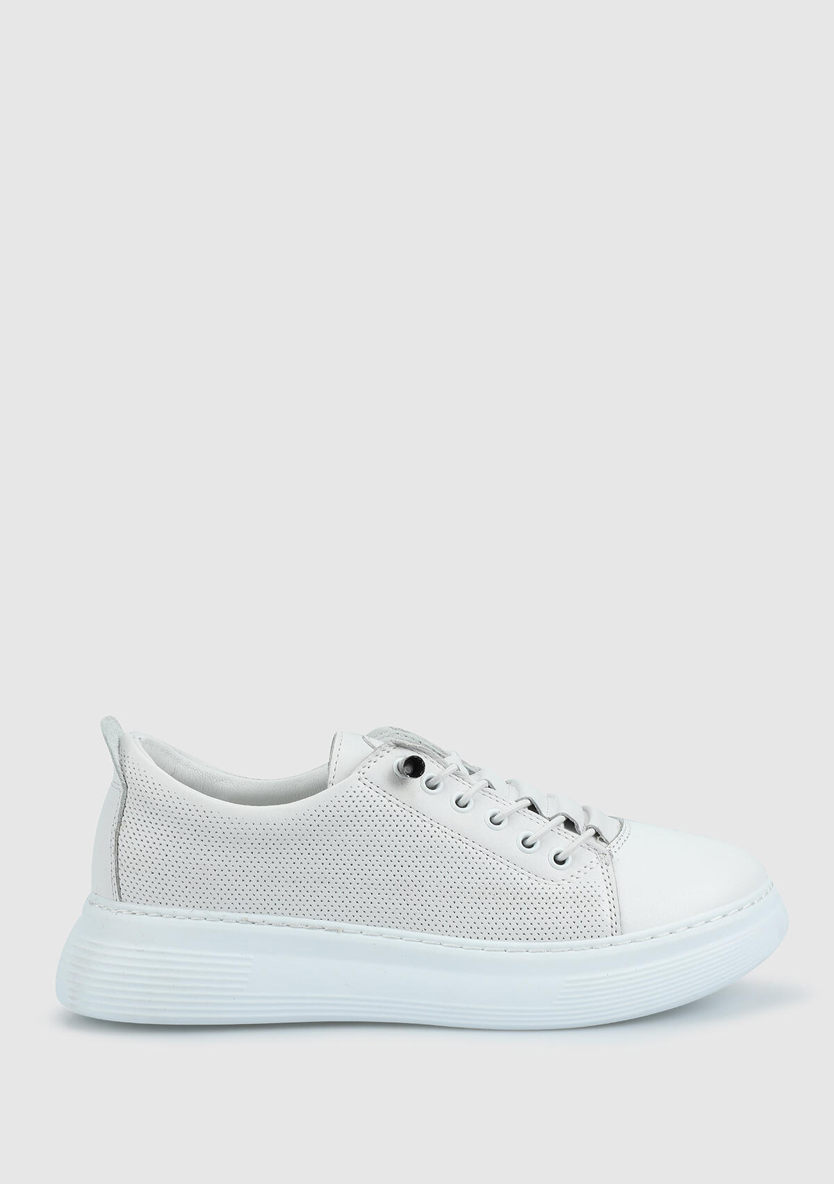 Beyaz Deri Kadın Sneaker