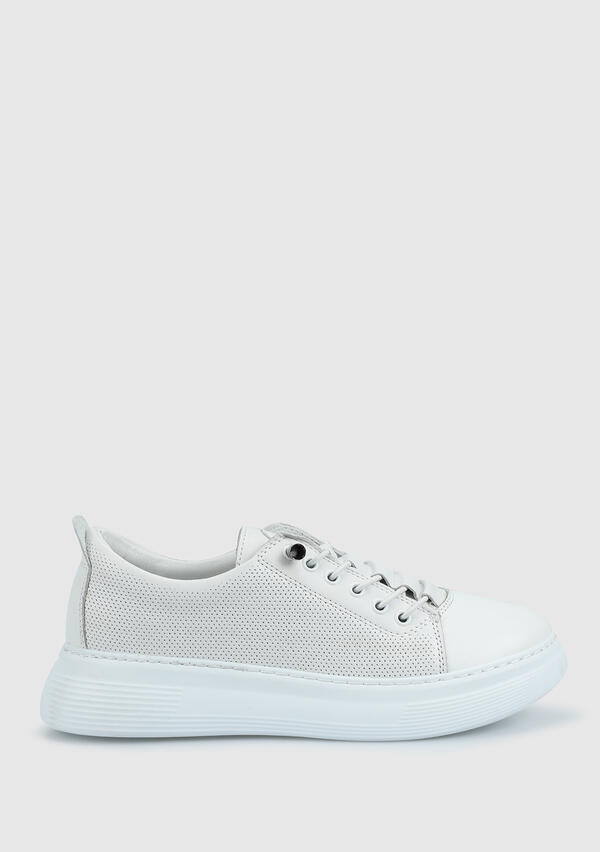 Beyaz Deri Kadın Sneaker