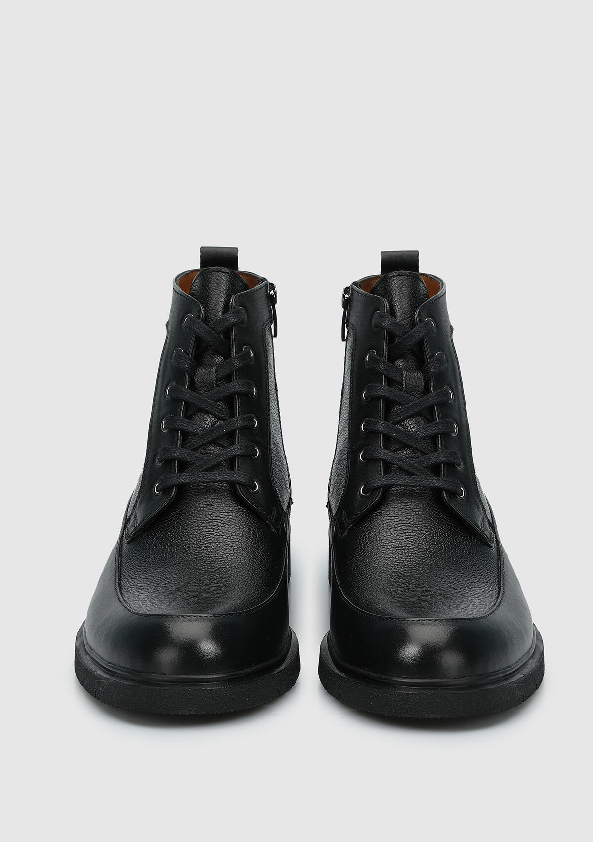 Siyah Deri Erkek Bot