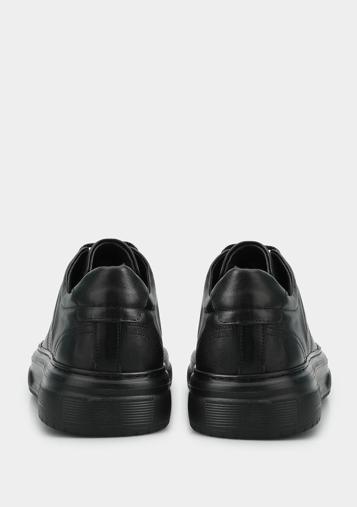 Siyah Deri Erkek Sneaker