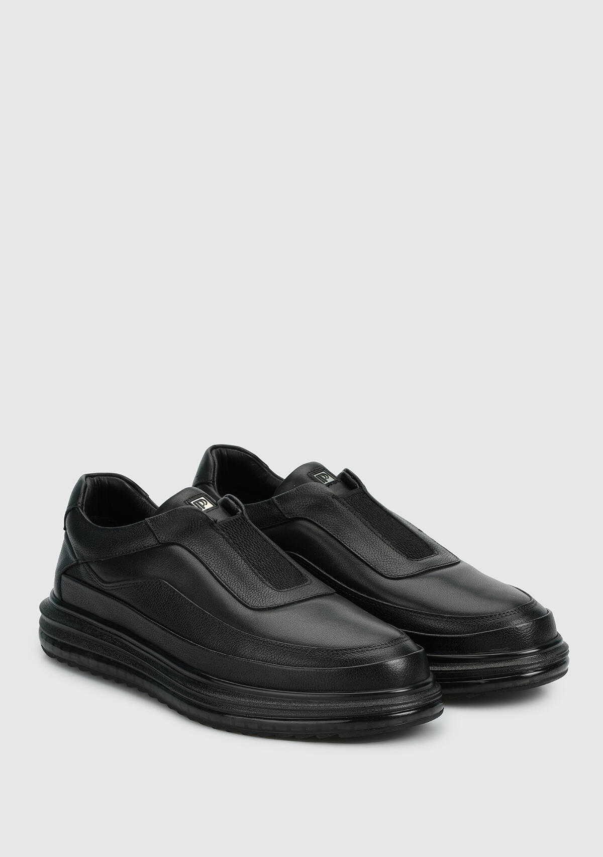 Siyah Deri Erkek Sneaker