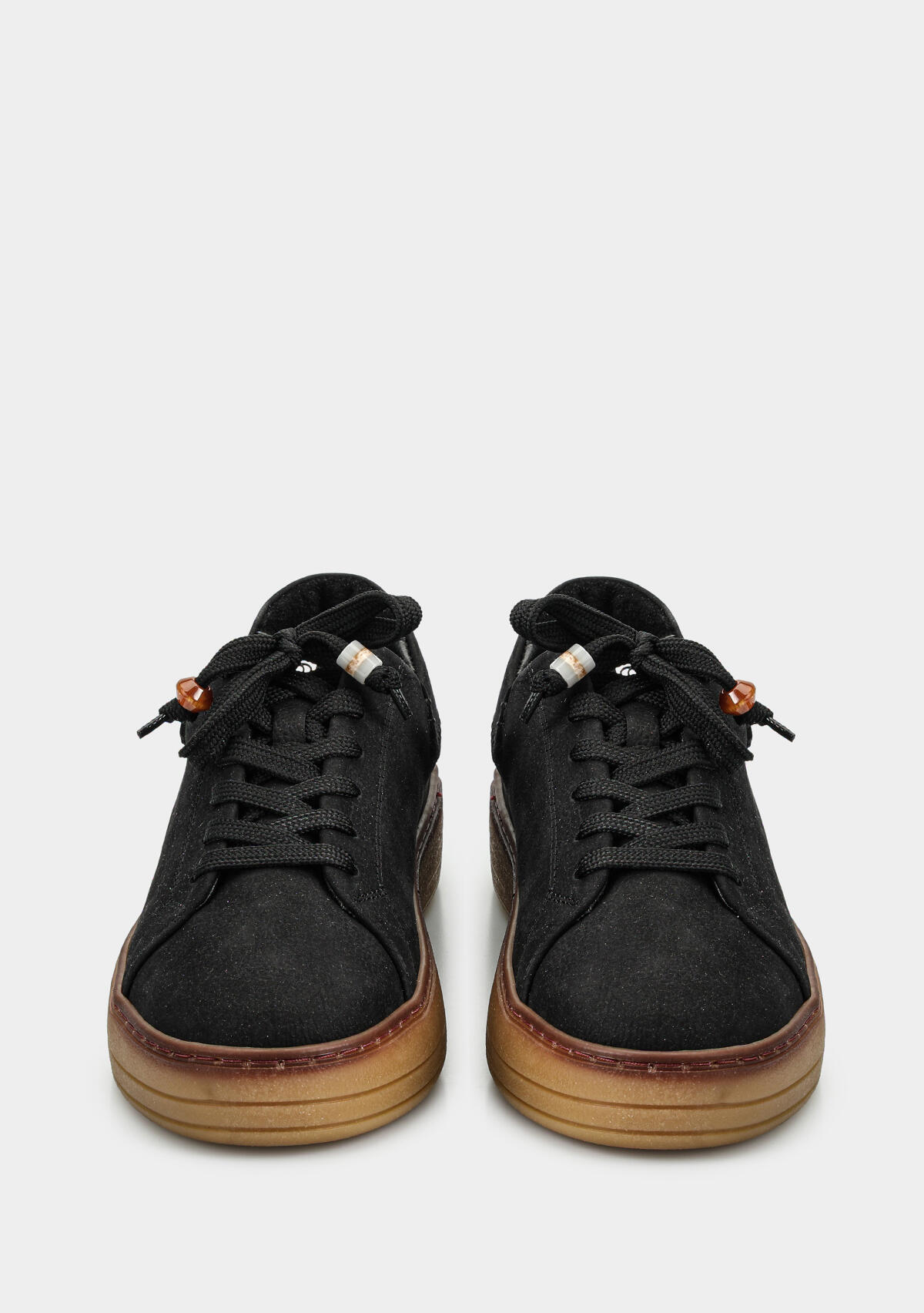 Siyah Deri Kadın Sneaker