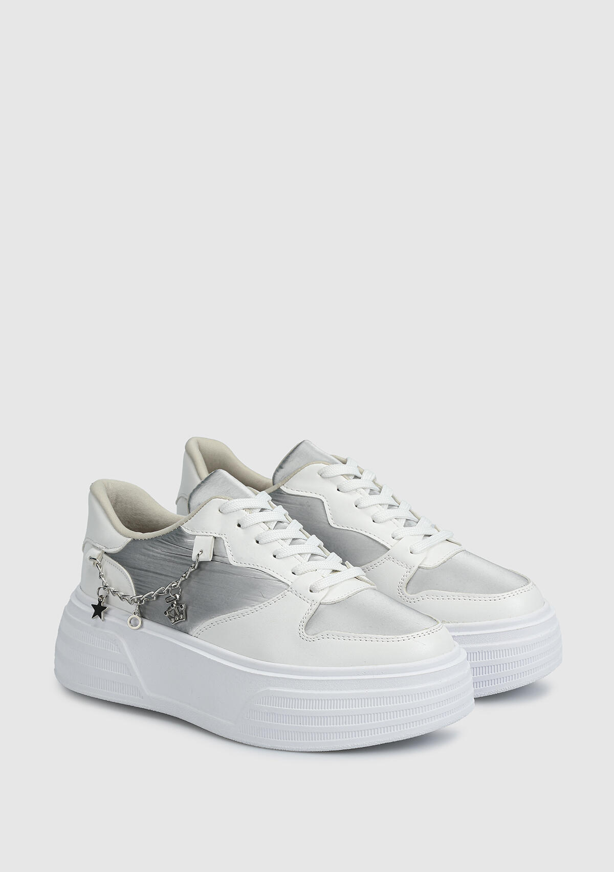 Beyaz-Gri Kadın Sneaker