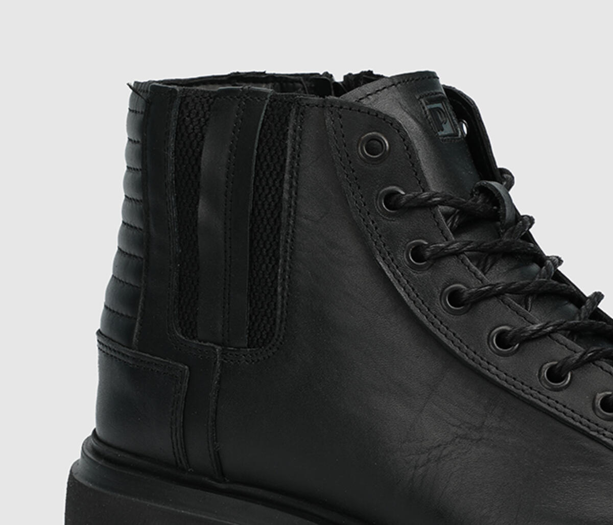 Siyah Deri Erkek Bot