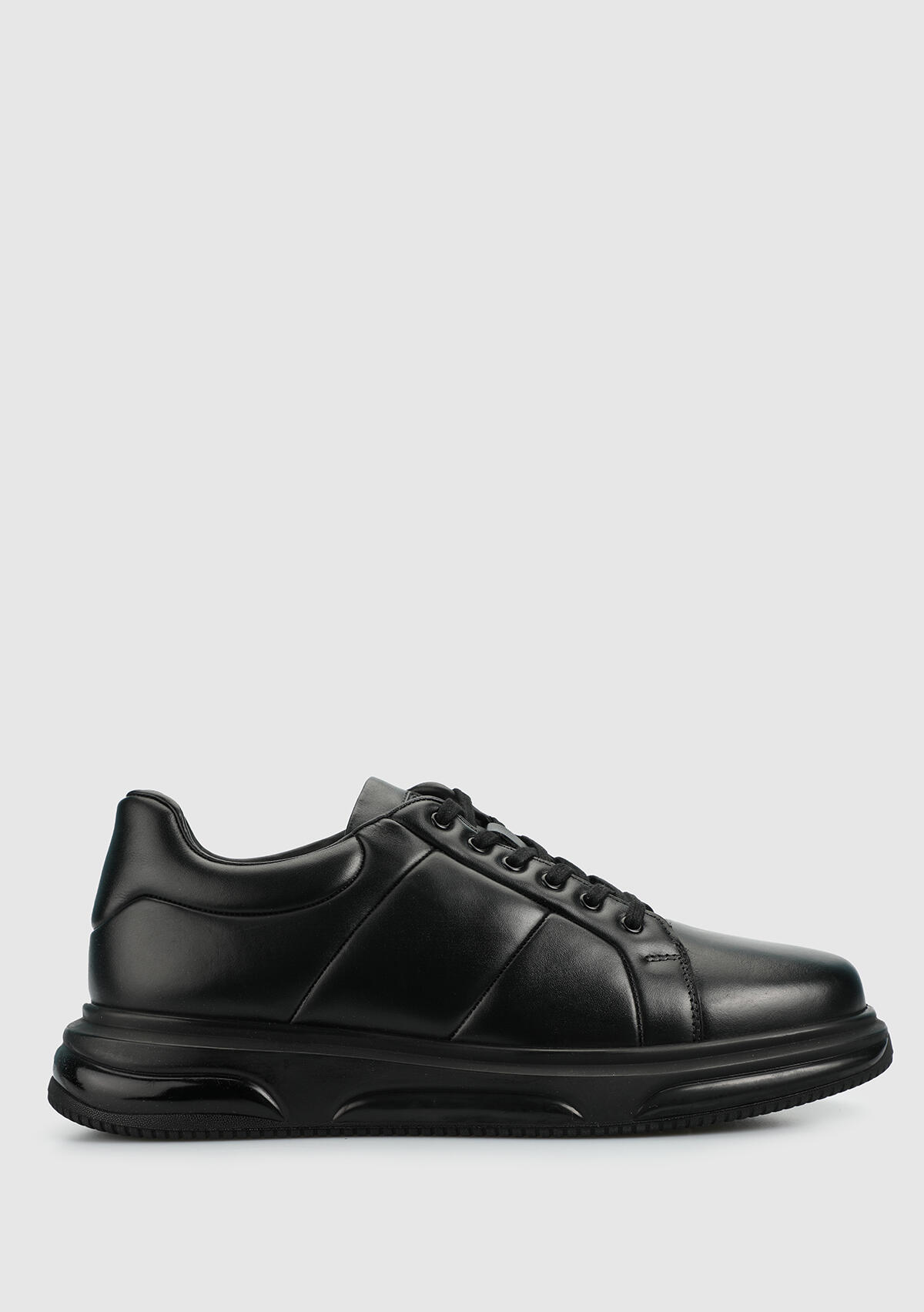 Siyah Deri Erkek Sneaker