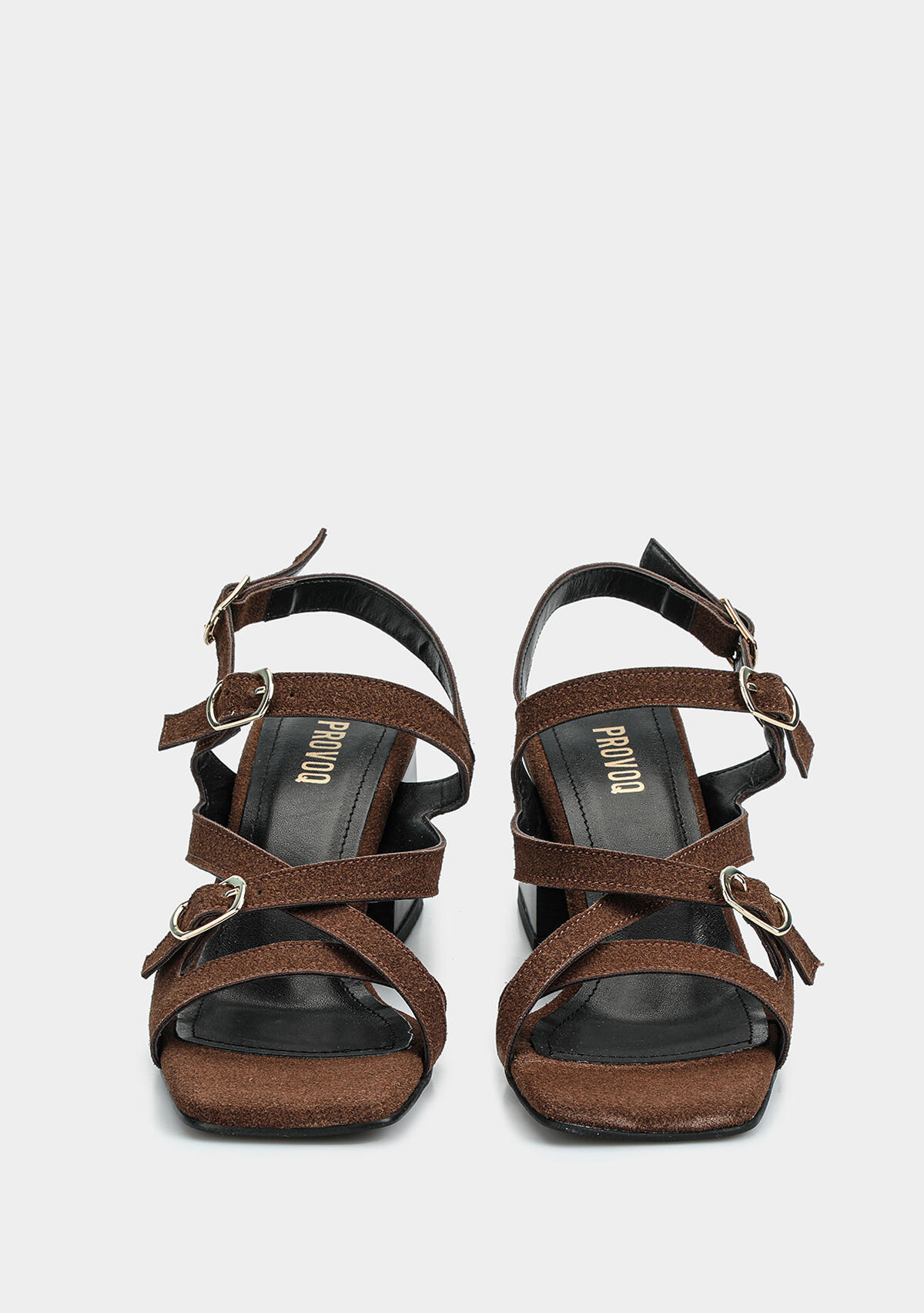 Kahve Kadın Topuklu Sandalet