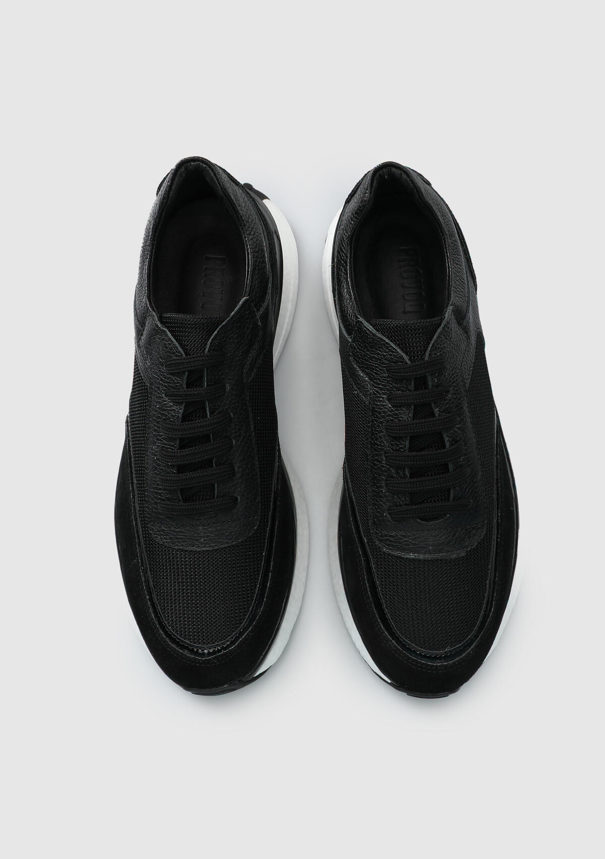 Siyah Deri Erkek Sneaker