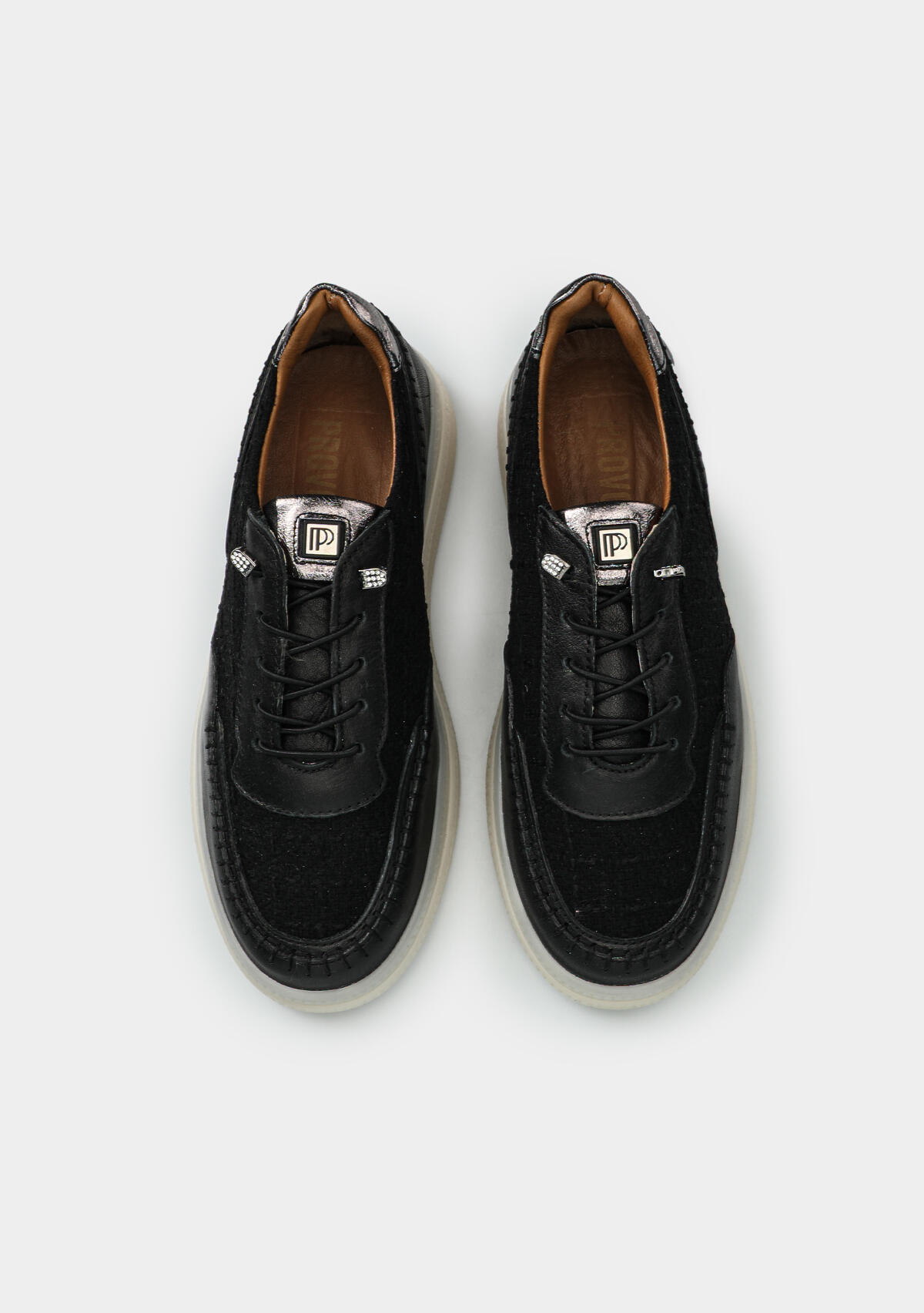 Siyah Deri Kadın Sneaker