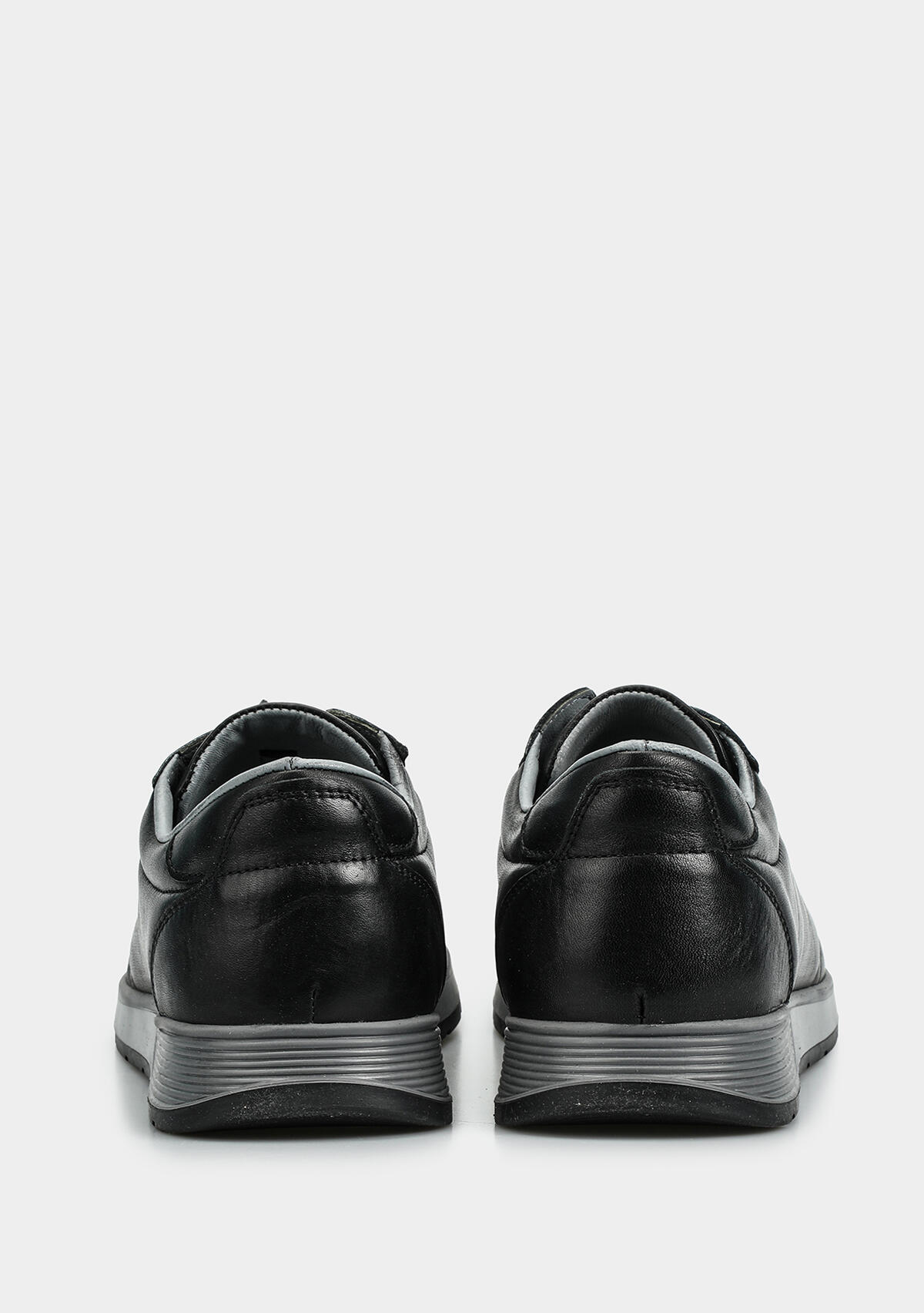 Siyah Deri Erkek Sneaker