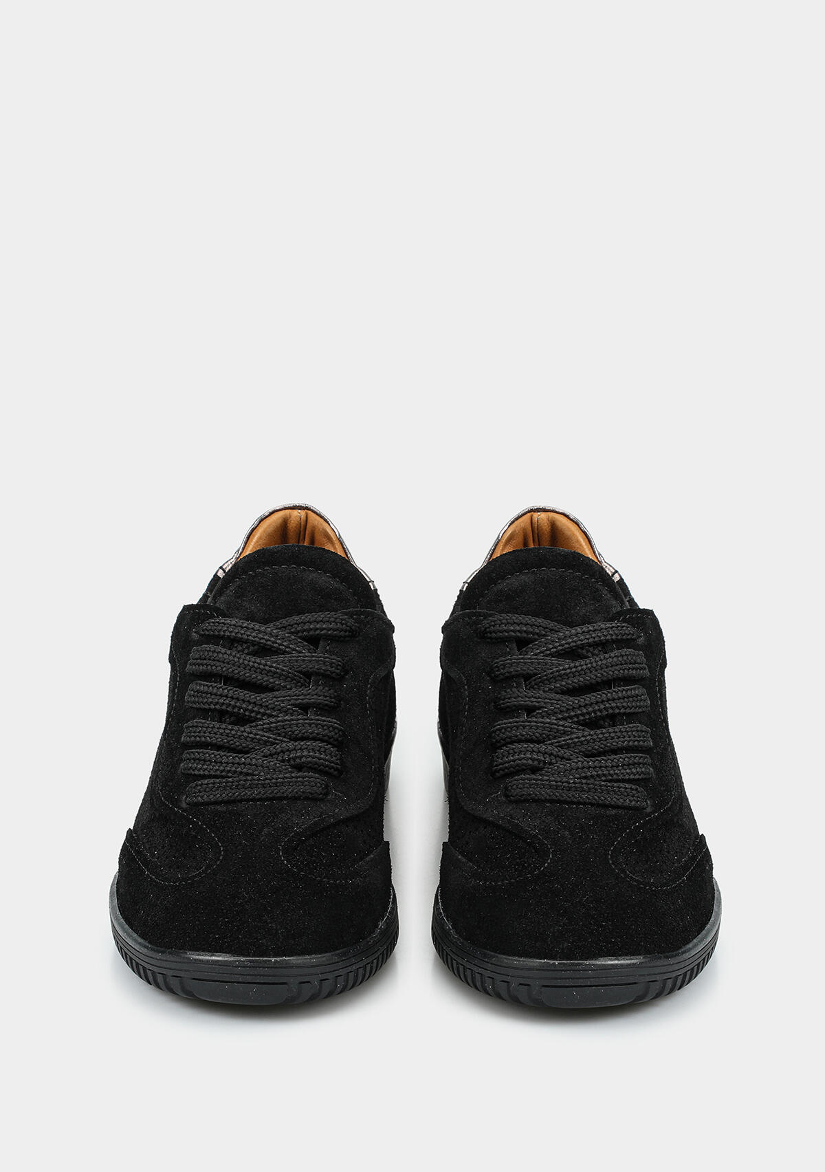 Siyah Deri Kadın Sneaker