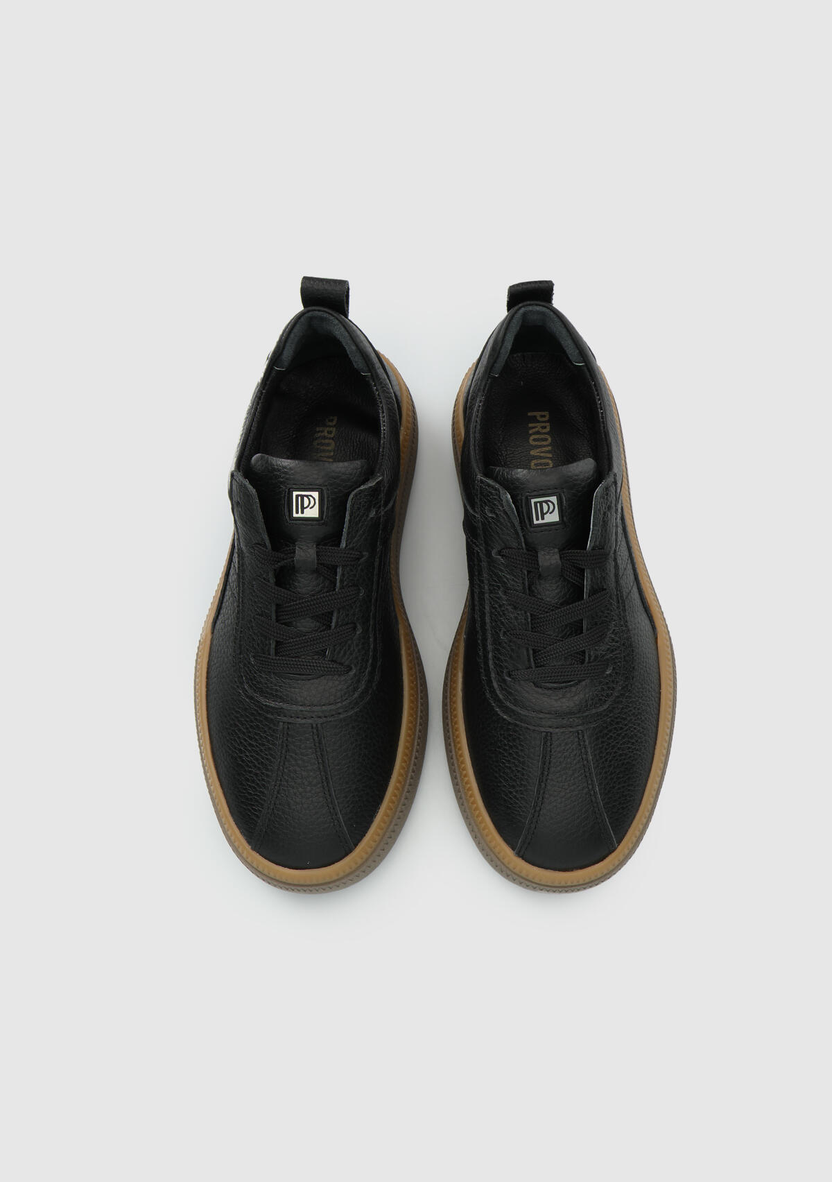 Siyah Deri Kadın Sneaker