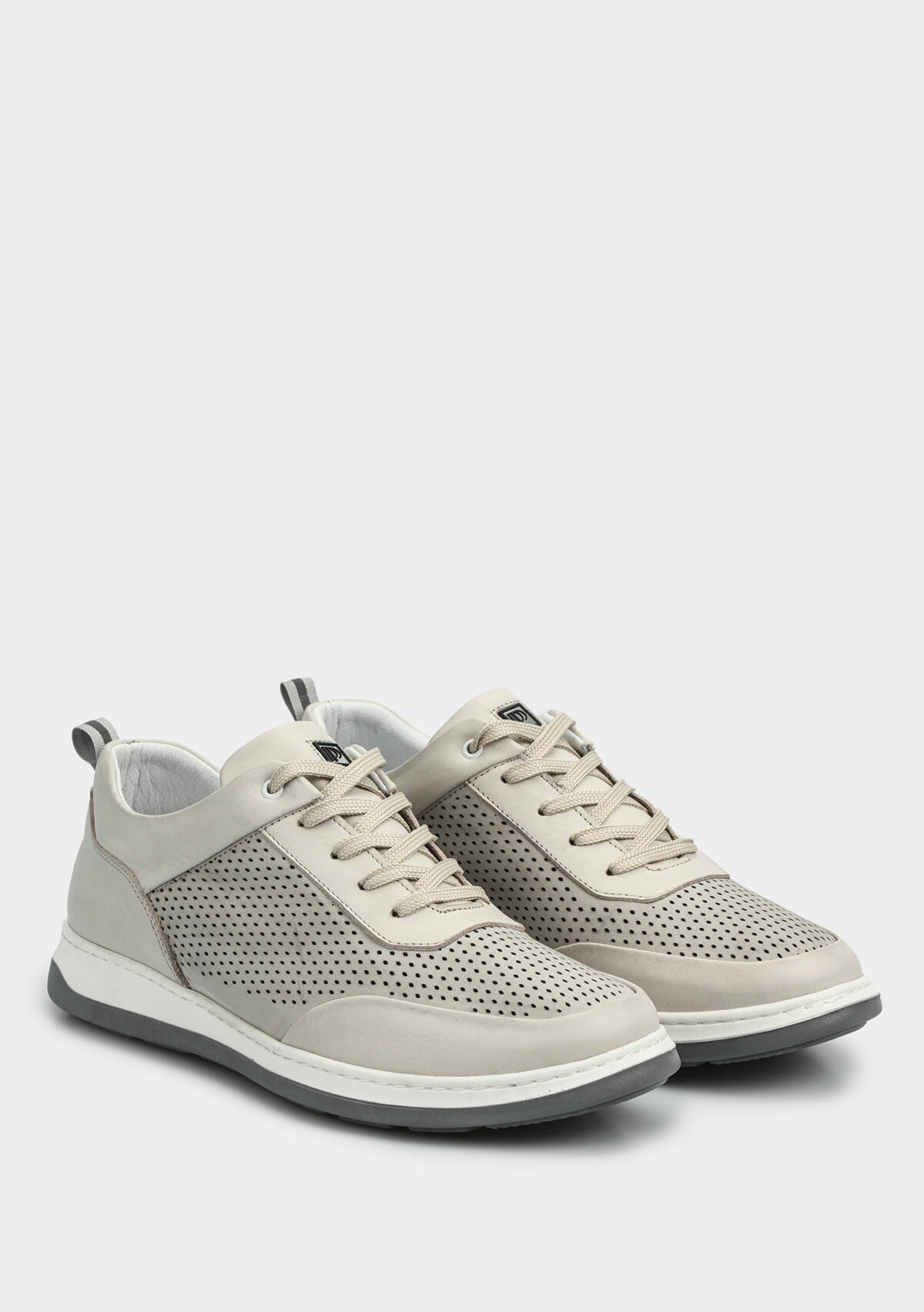 Bej Deri Erkek Sneaker