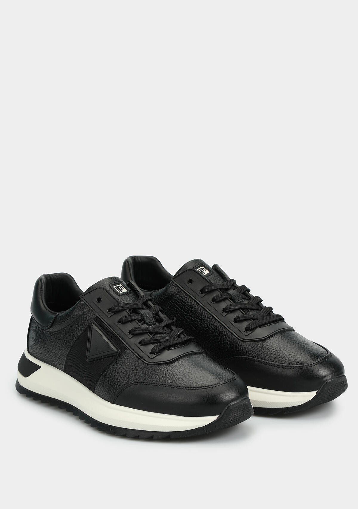 Siyah Deri Erkek Sneaker
