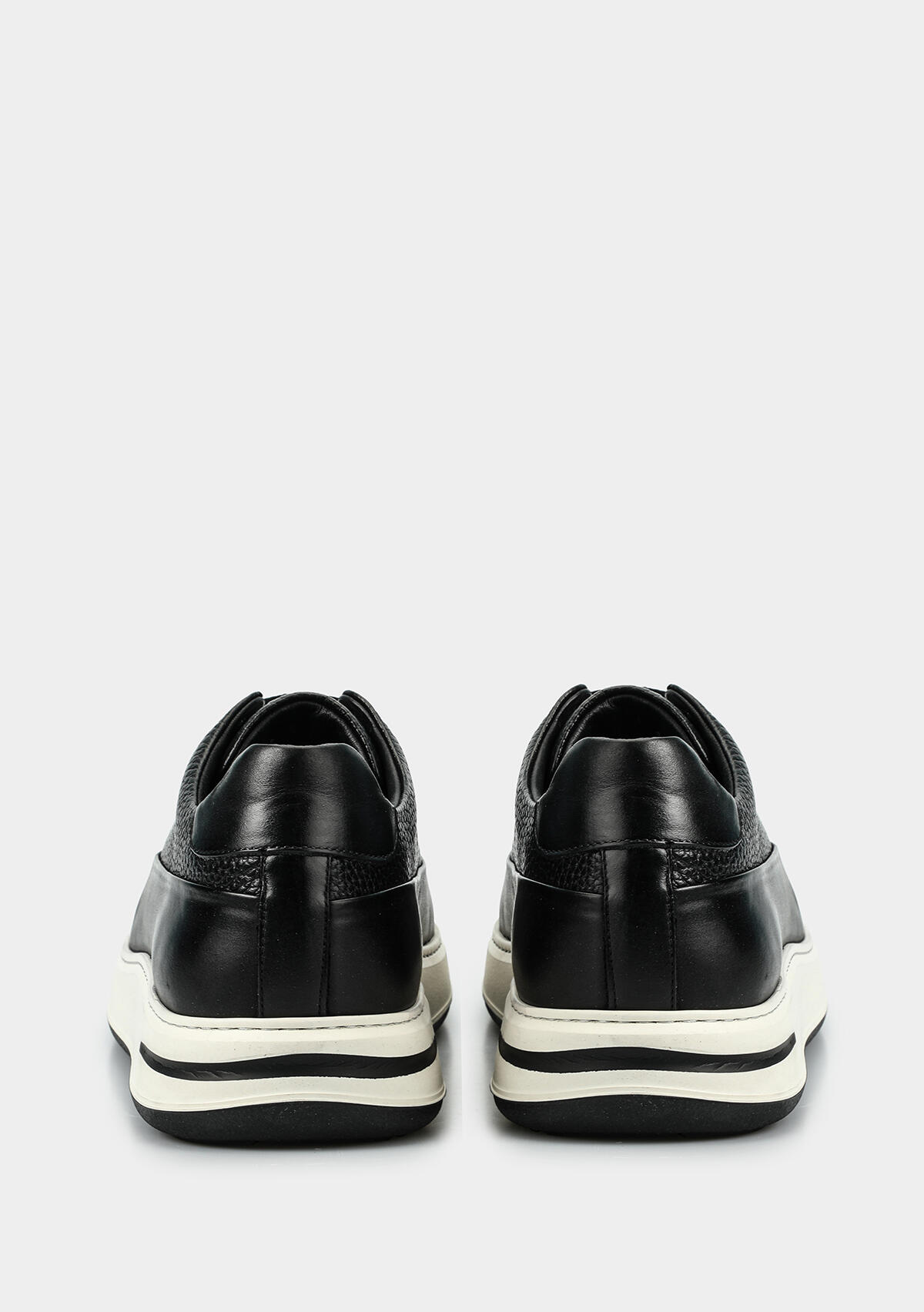 Siyah Deri Erkek Sneaker