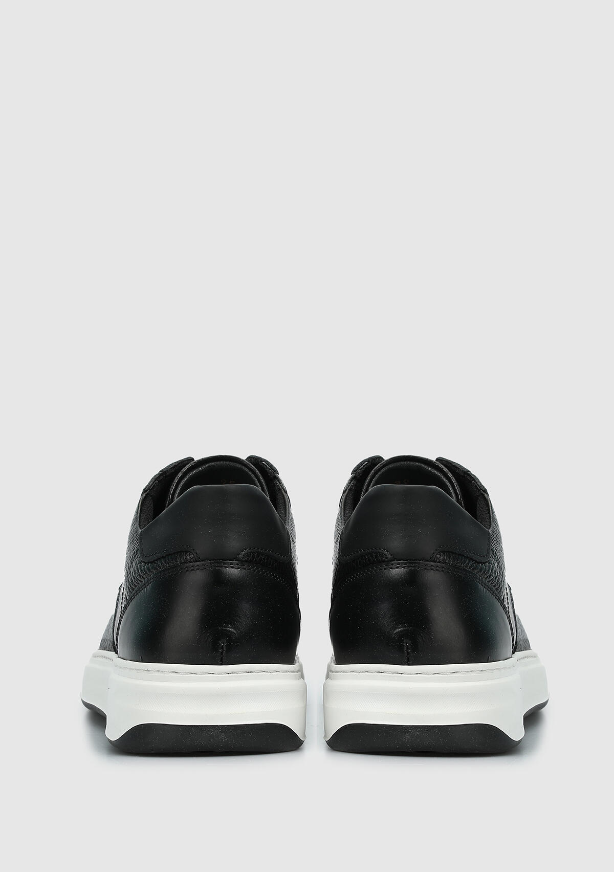 Siyah Deri Erkek Sneaker