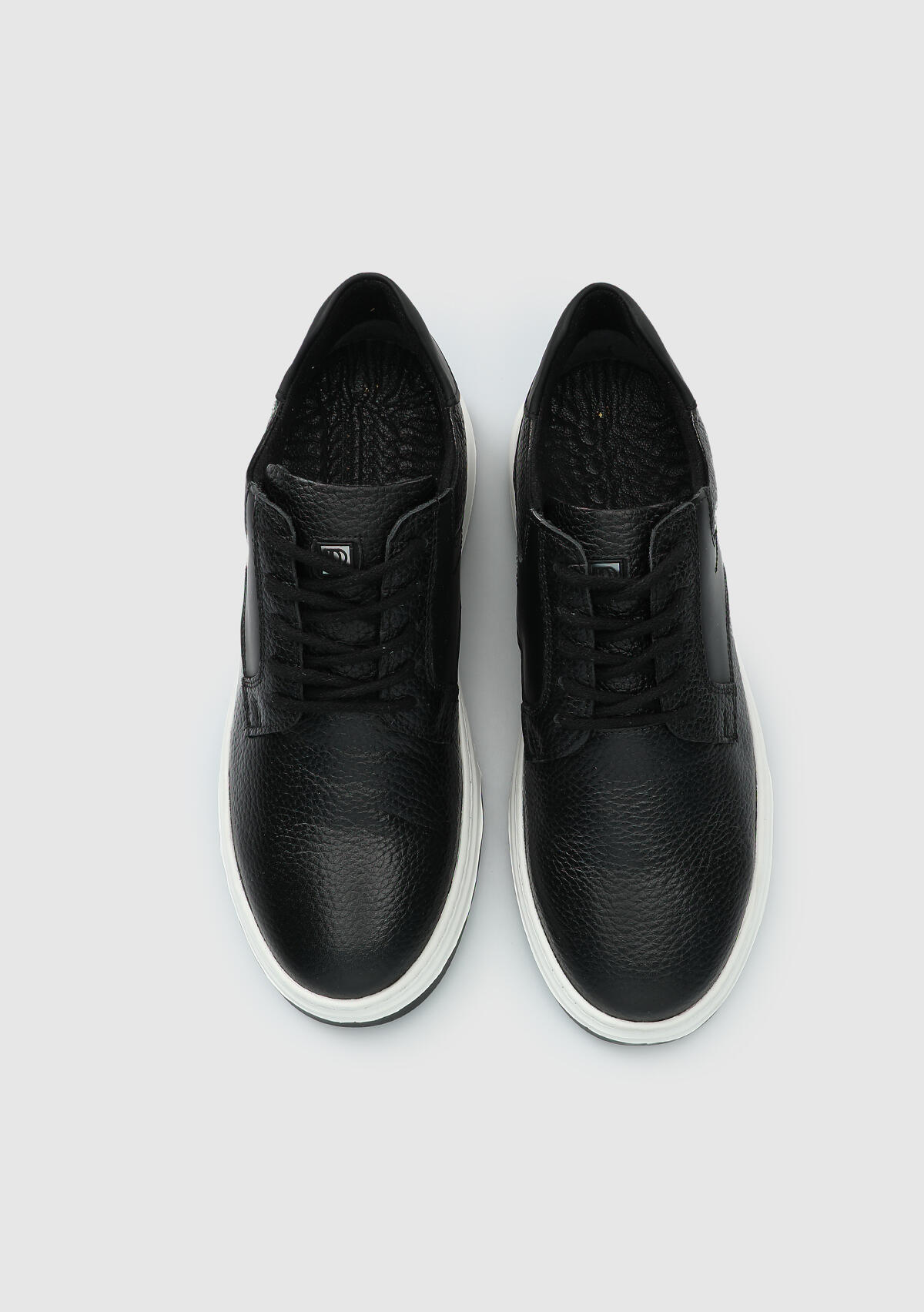Siyah Deri Erkek Sneaker