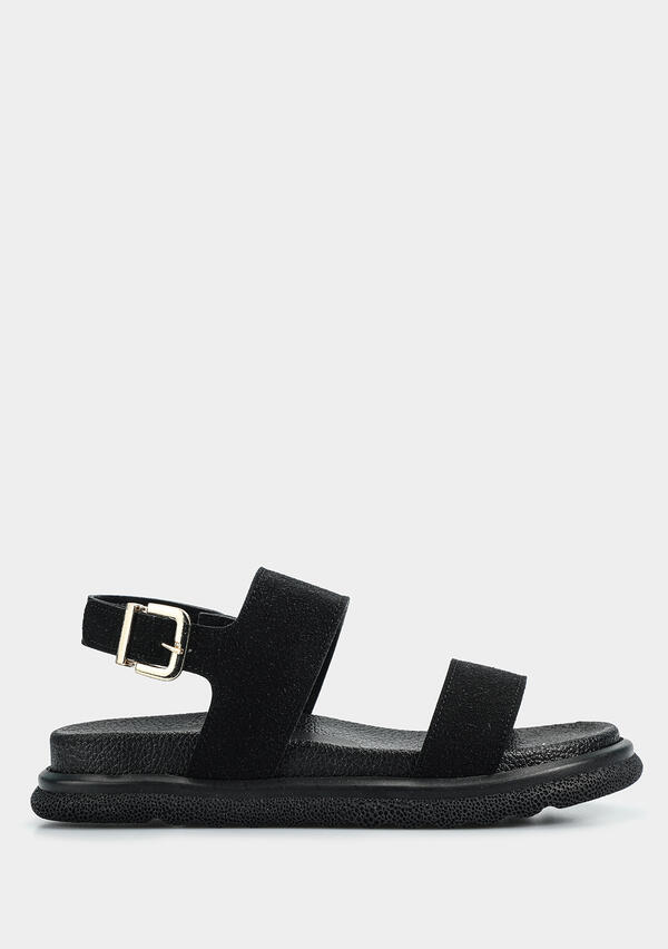 Siyah Kadın Düz Sandalet