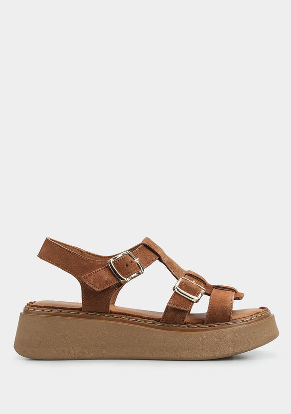 Taba Deri Kadın Düz Sandalet