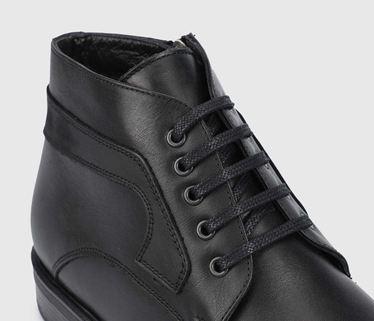 Siyah Deri Erkek Bot