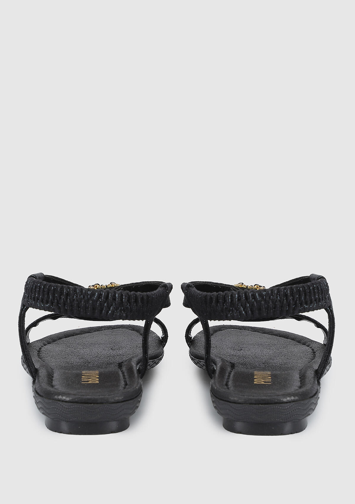 Siyah Kadın Düz Sandalet